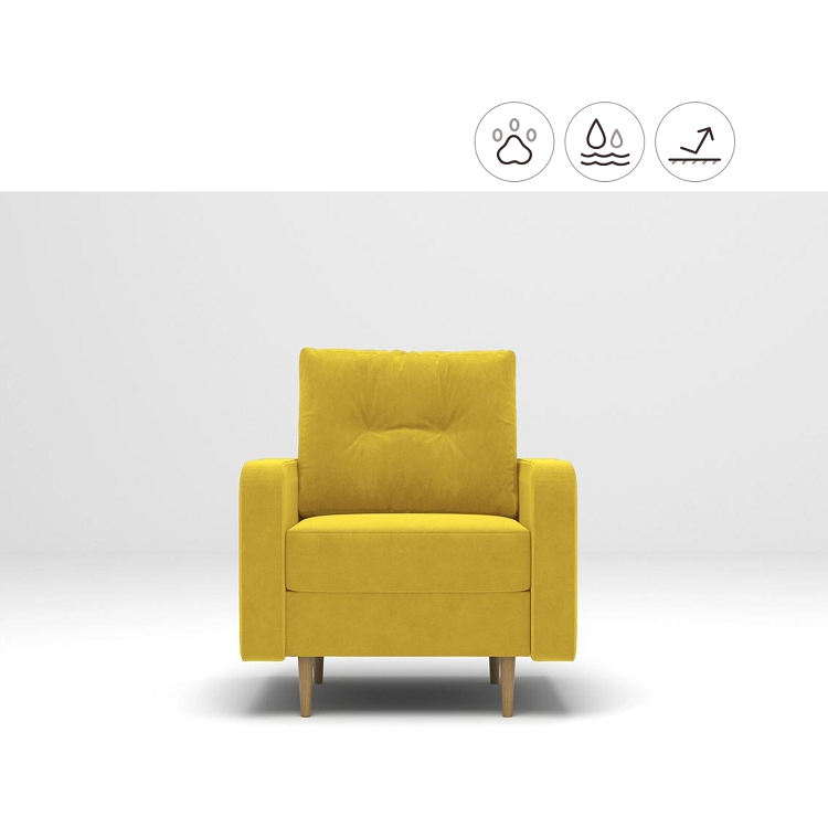Кресло Мастерфабрик Дэйо Saga yellow ткань рогожка