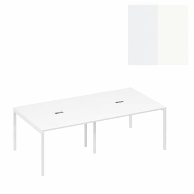 Стол переговорный 240 Юнитекс А4 на каркасе DUE А4 Б2 131-2 БП (240x124x75) белый премиум/металлокаркас белый