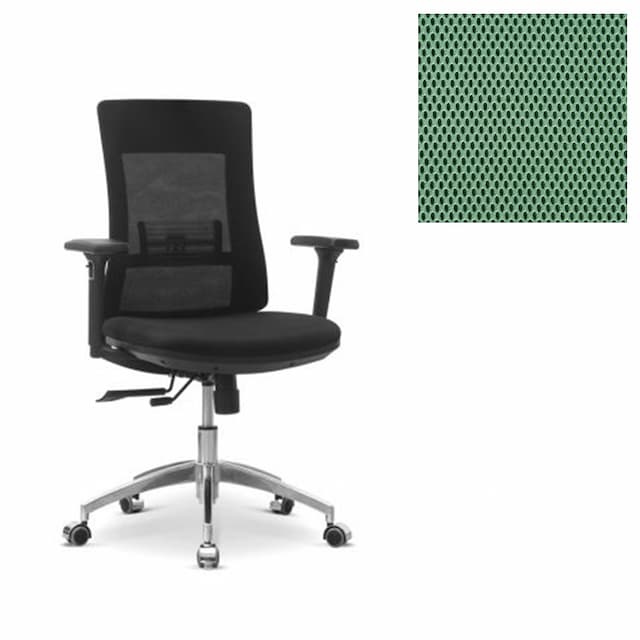 Кресло персонала Юнитекс Pulse A X/SL/3D ткань TW зеленая