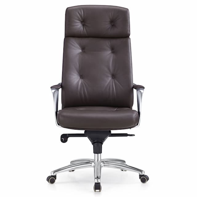 Кресло руководителя Бюрократ DAO коричневый кожа крестов. алюминий