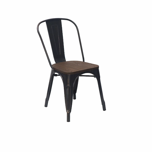 Стул Клен TOLIX сгр041/1 c патиной с деревянным сиденьем